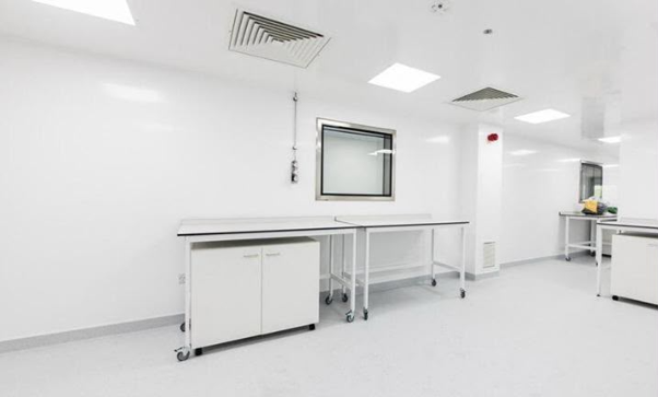Antifungal wall coatings in sterile room